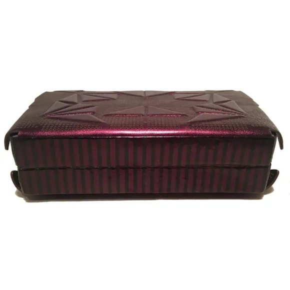 Tonya Hawkes Purple Metallic Embossed and Laser Cut Leather Clutch - Picture 5 of 8